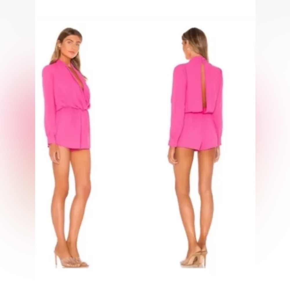 superdown Hot Pink Long Sleeve Romper